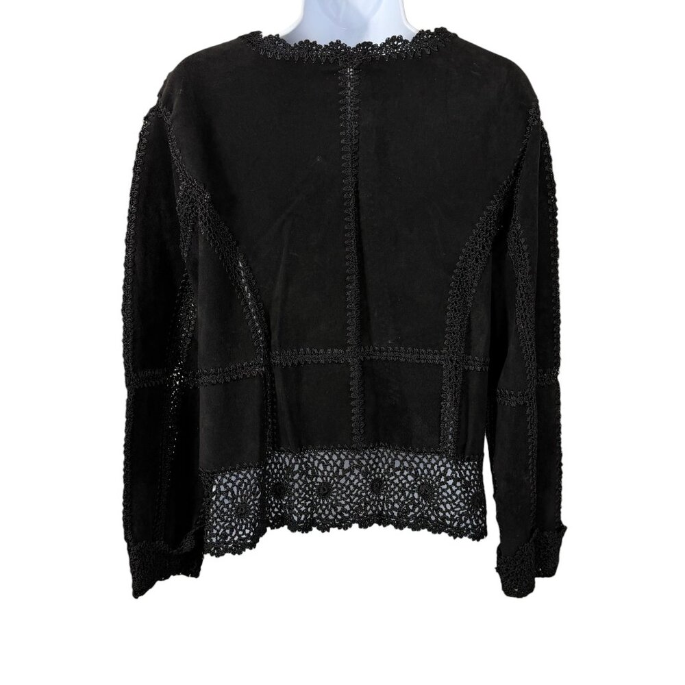 Suede Essentials Patchwork Suede Jacket | Black C… - image 2